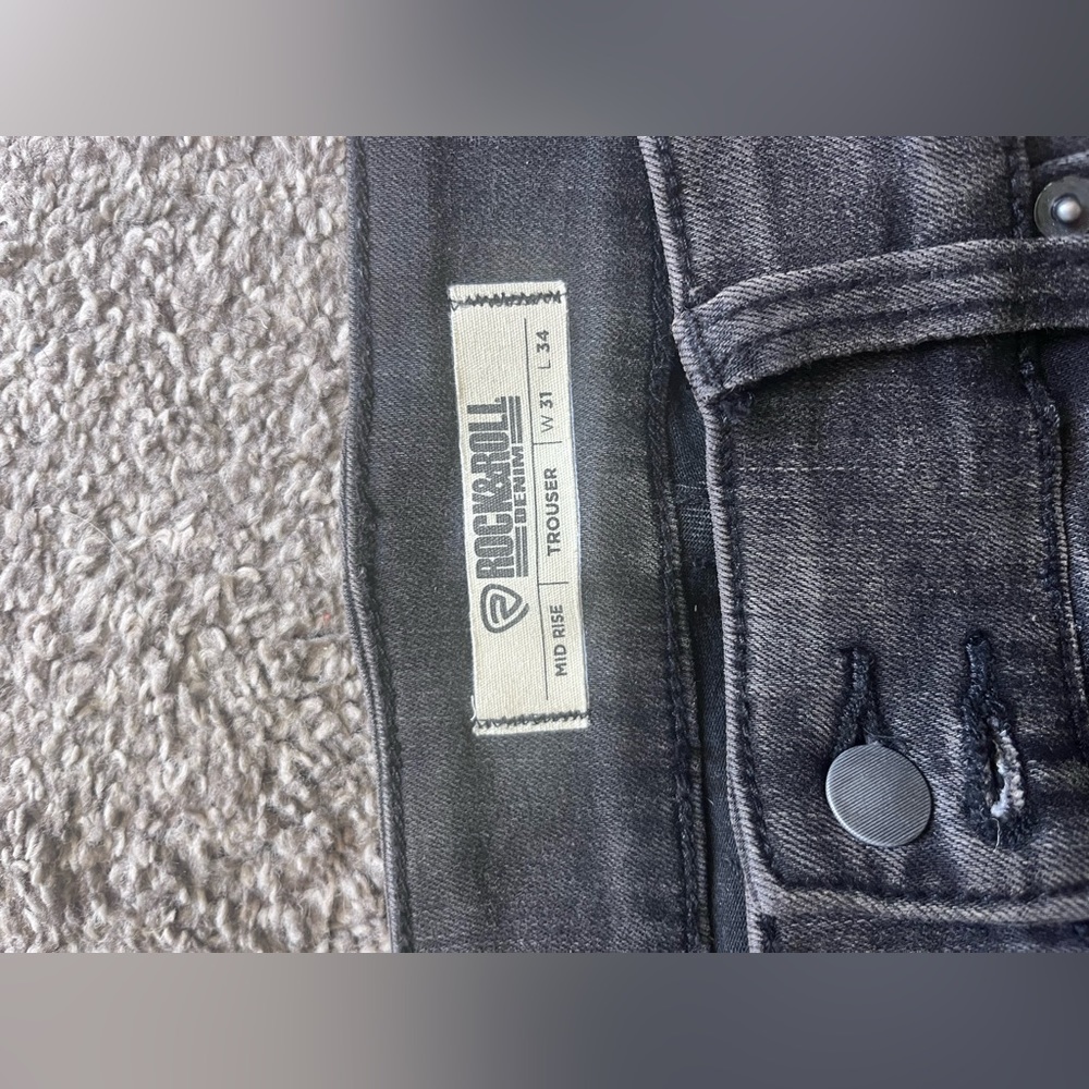 Black mid rise Rock&Roll Denim trousers W31 L34